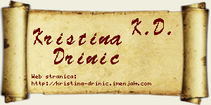 Kristina Drinić vizit kartica